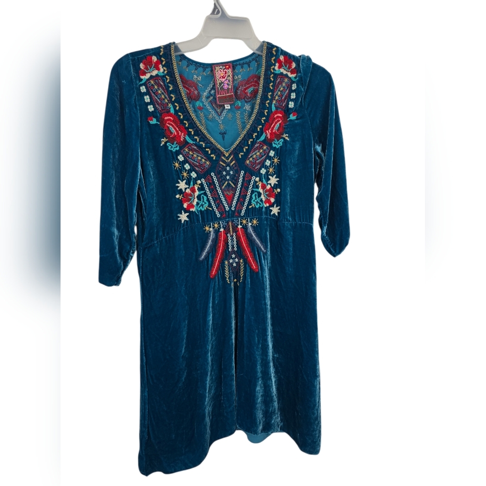 Johnny Was Ava Velvet Tunic Dress Medium